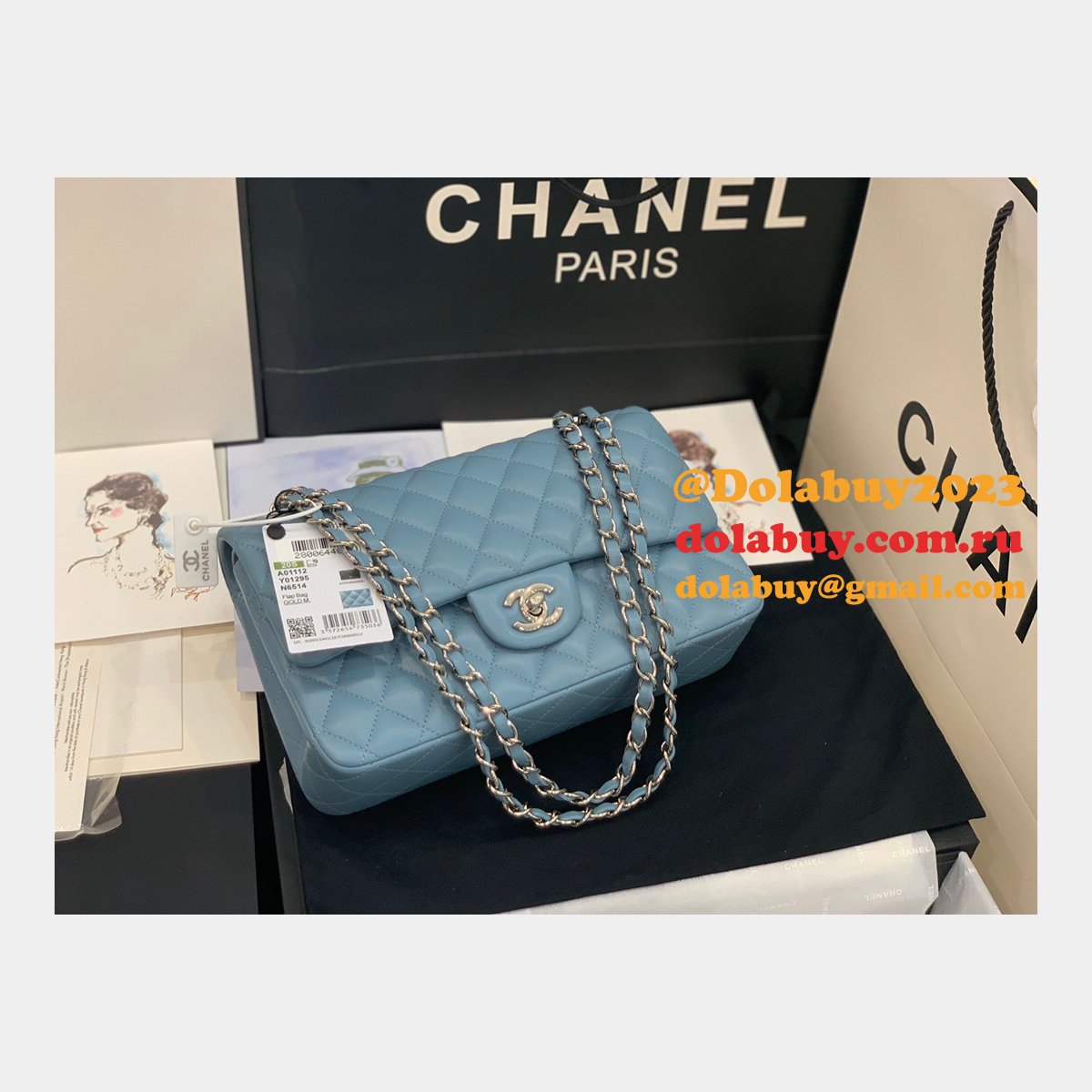 Wholesale Best Replica Lambskin CF1112 25CM Handbags Online China Sale