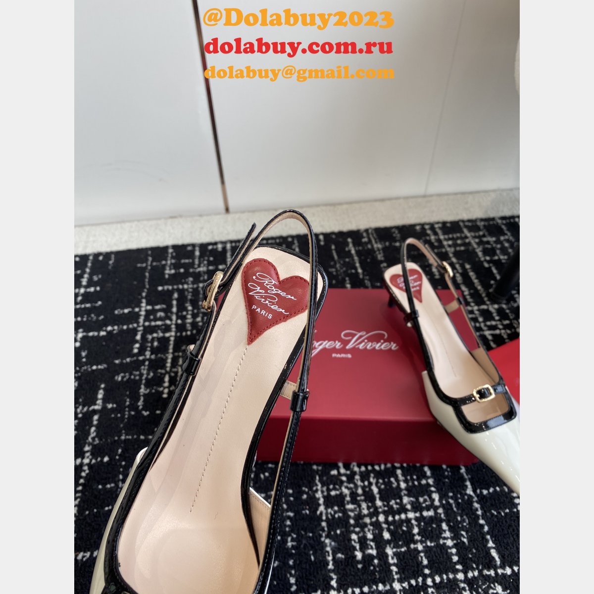 Roger Vivier Wholesale Slingback Heels Designer Knockoff Shoes