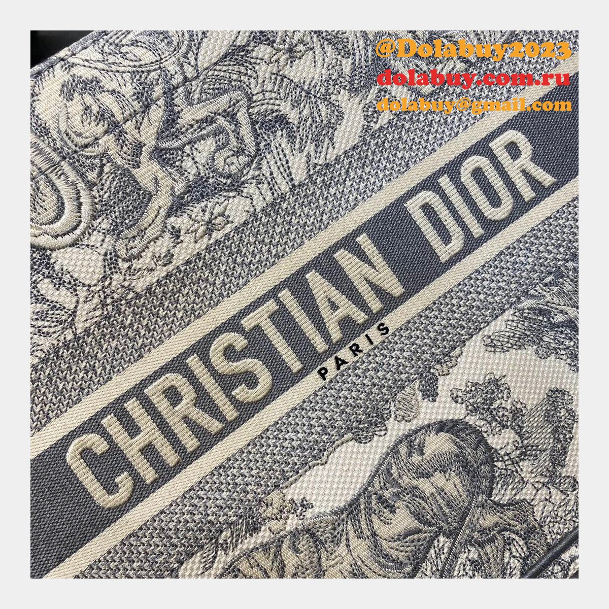 Best Christian Dior CD Book Tote Grey Tiger High Quality Bags