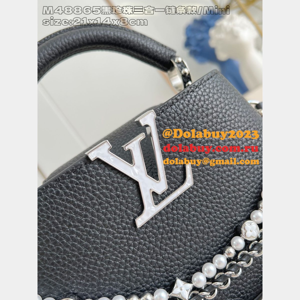 Louis Vuitton The Capucines High Quality M48865 Black Pearl Bag