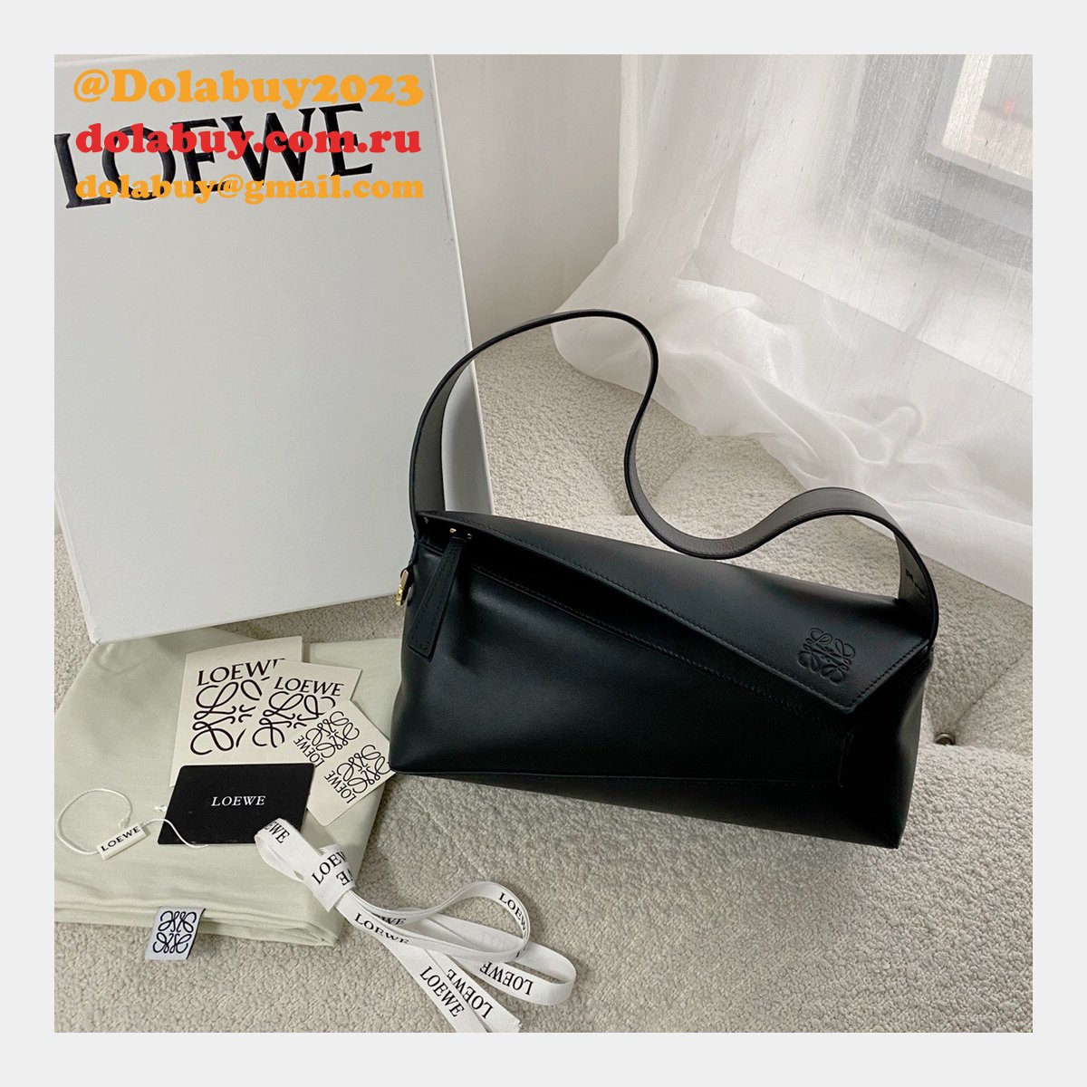 Shop Loewe Replica Puzzle Leather Hobo Top Quality Bag