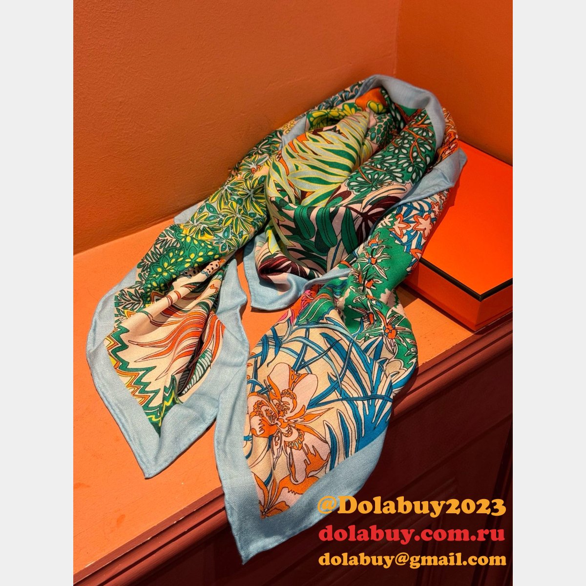 Top Quality Hermes Double-sided Printed Silk Square Scarf