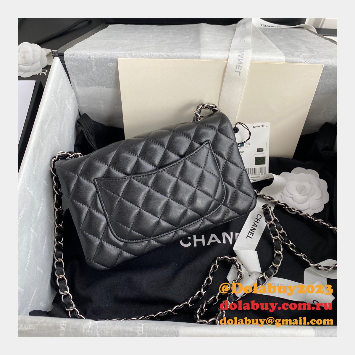 2020 Luxury CC CF 20CM Flap Lambskin Classic Black Bags