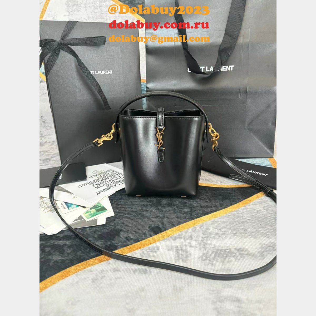 YSL Fake LE 37 AAA+ Hobo In Shiny 765870 Replica Saint Laurent Bag