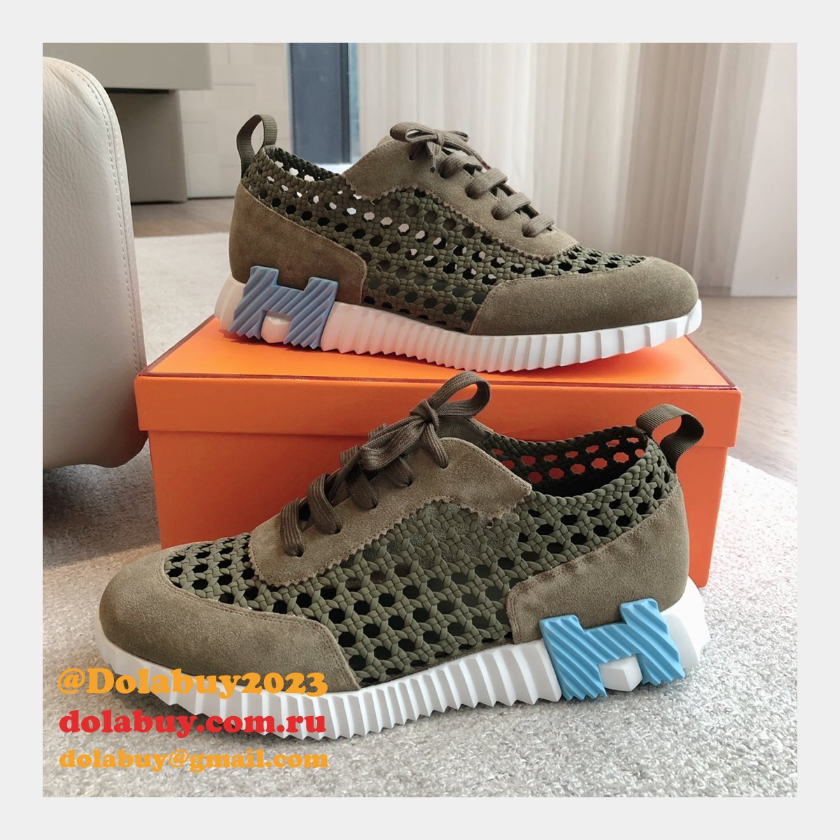 7 Star HERMES MEN BOUNCING weave SNEAKER