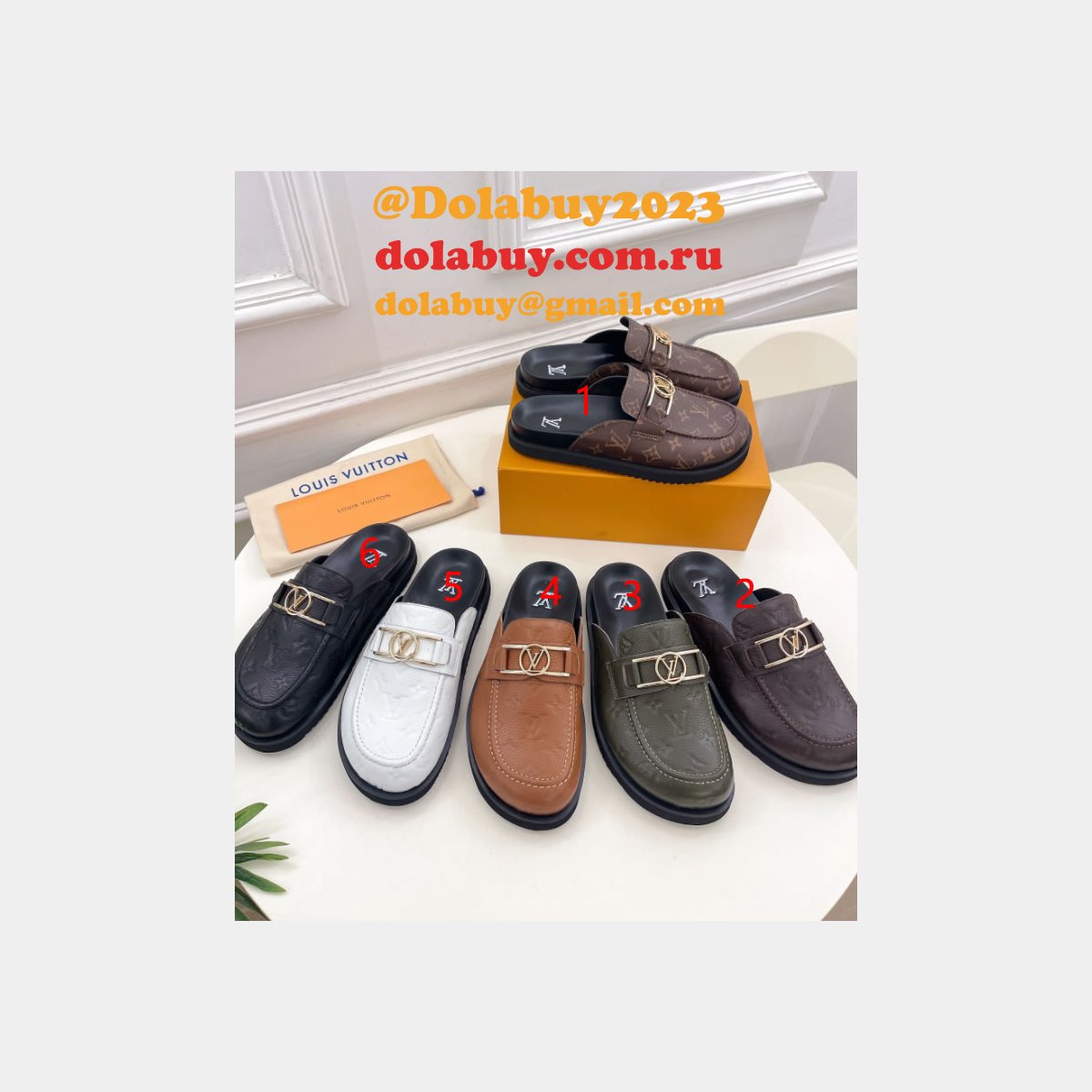 Upper Case Flat Open Back 1A884I Loafer Replica Louis Vuitton Shoes