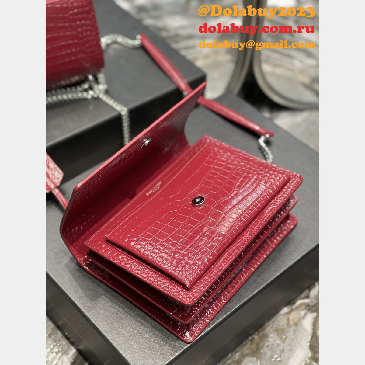 Designer YSL SUNSET BAG 22CM 422906 CROCO