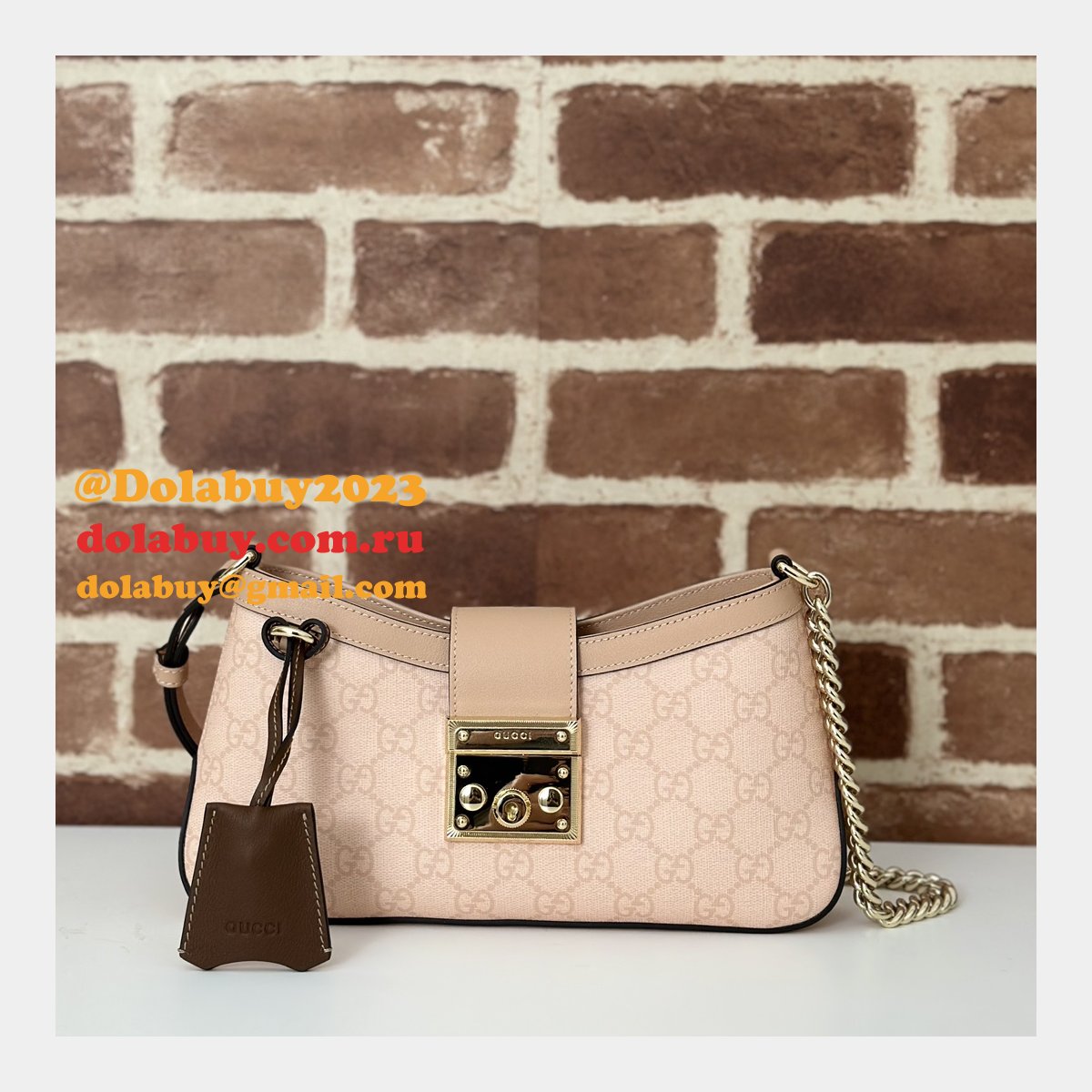 padlock fashion G*u*i duplicate shoulder 811705 bag