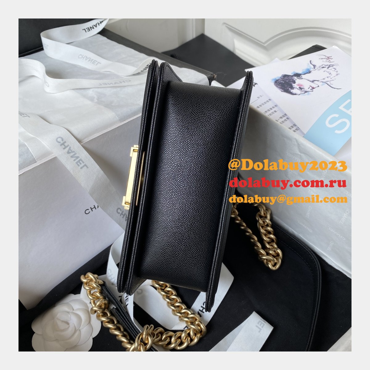 Boy High Quality A94804/A94805 Duplicate Flap 1:1 Copy From Original Bag