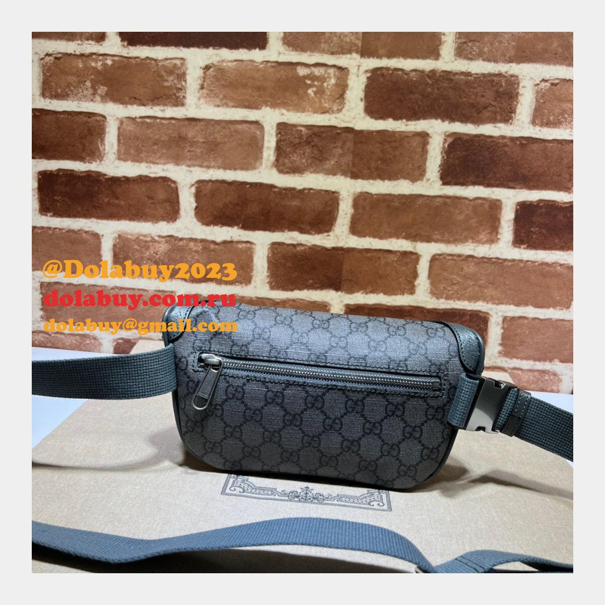 Gucci Replica Ophidia AAA+ Belt Supreme Grey 733868 Bag