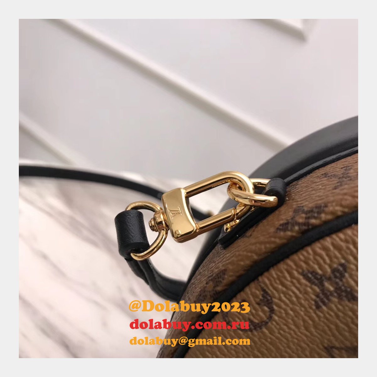 Fashion M43510 Louis Vuitton Petite Boite Chapeau Monogram Black/Brown