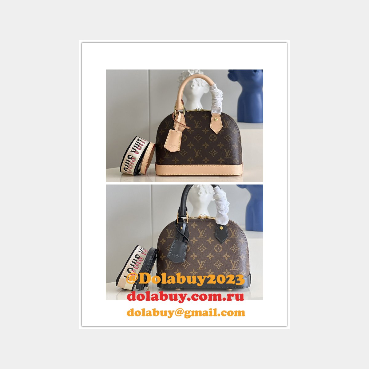 1:1 Mirror LOUIS VUITTON TOP ALMA BB M53152 HANDBAG