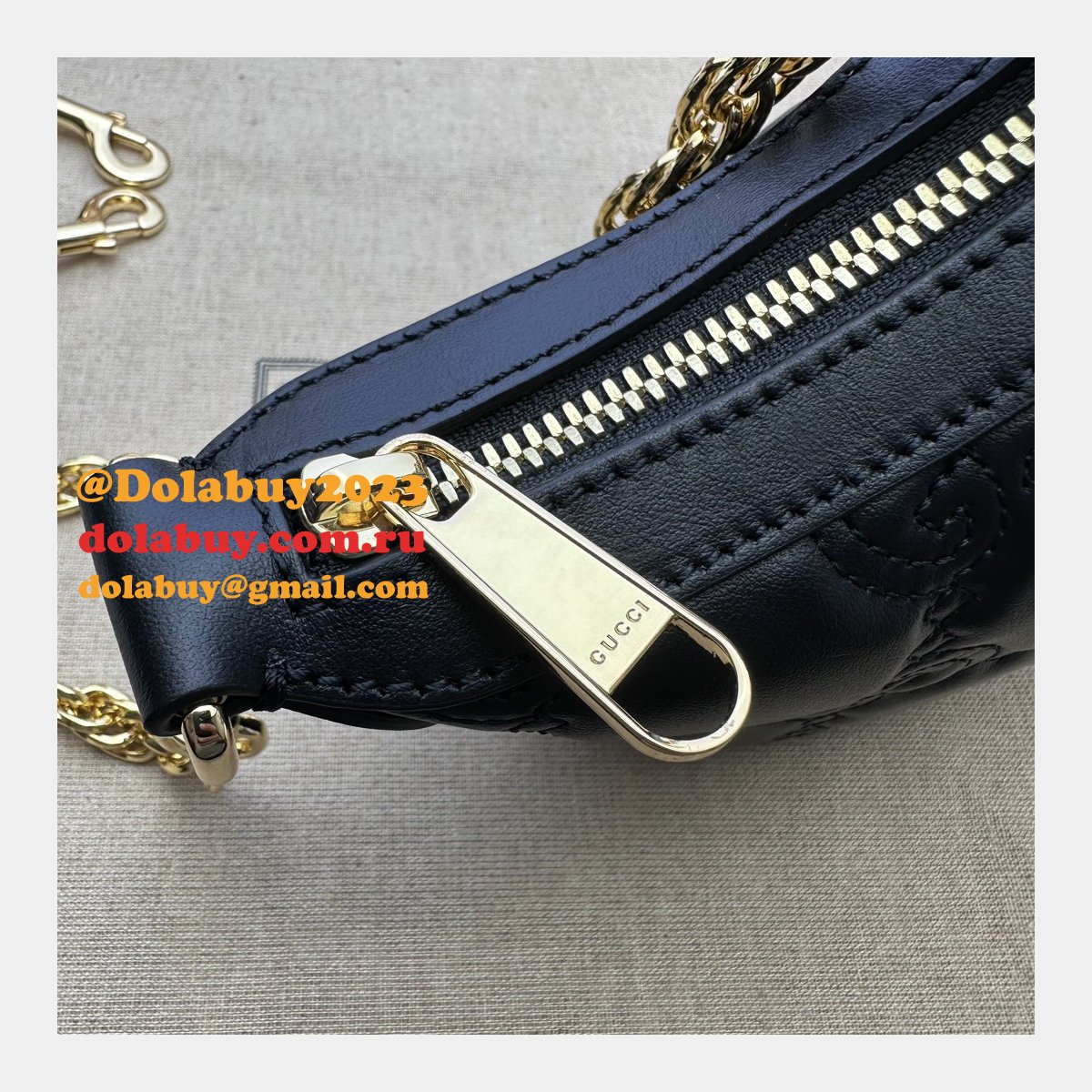 G*u*i 1:1 mirror 739736 gg matelassé designer black/pink bag