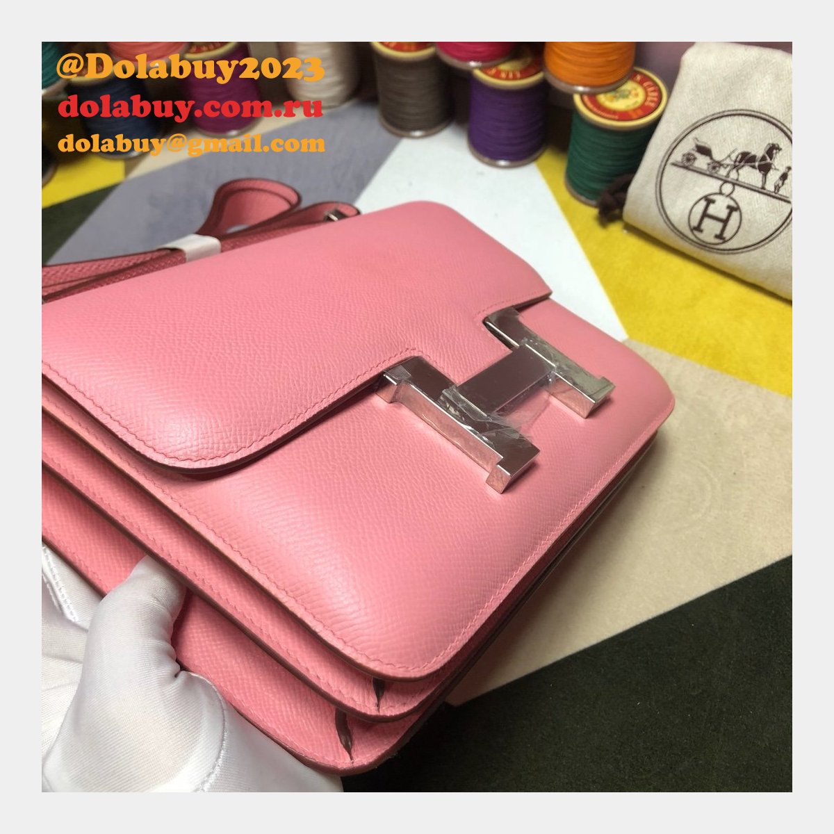 Hermes Constance Bag 23cm Epsom Leather Pink