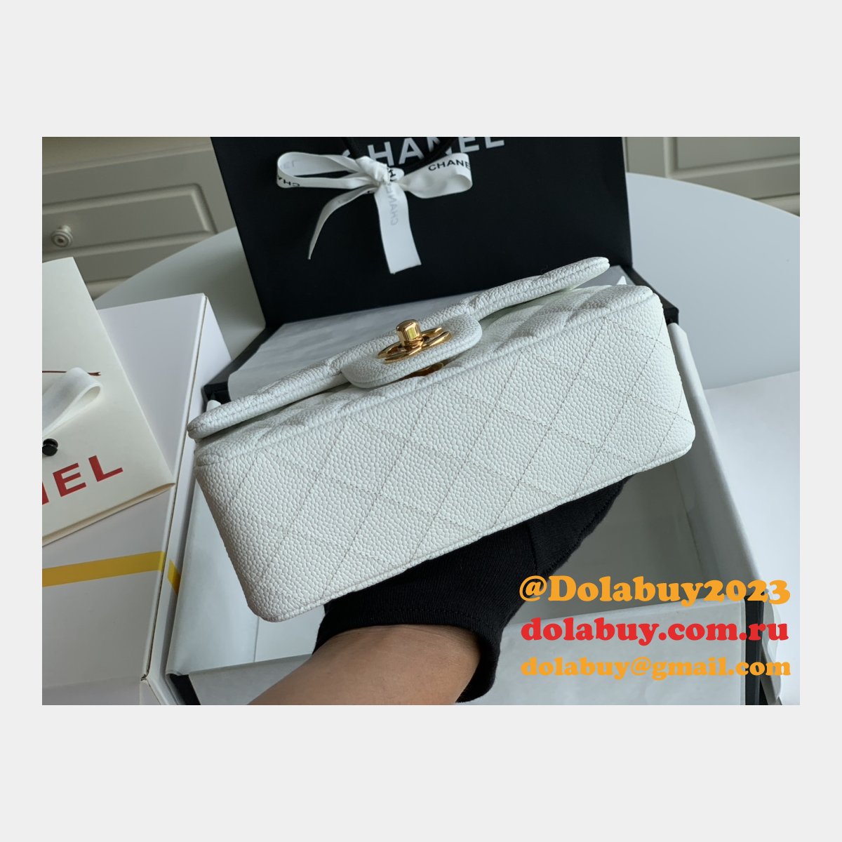 Top Quality CC Caviar Leather Flap Bag 1116 20CM