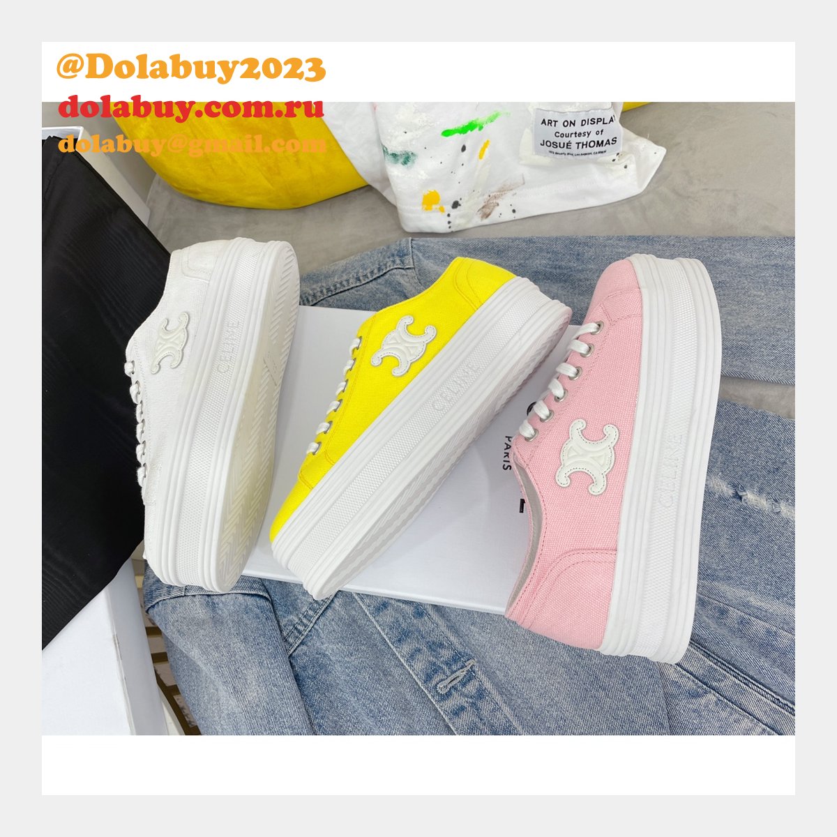 Buy 2022 Replica Celine Platform Canvas Shoes Online