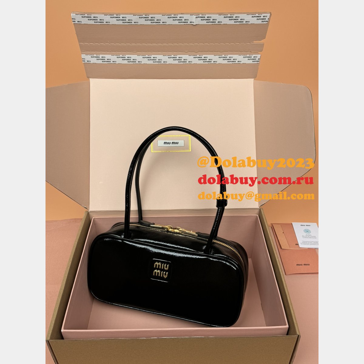 Top Quality MIU MIU Beau Patent Leather 5BB173 Bag