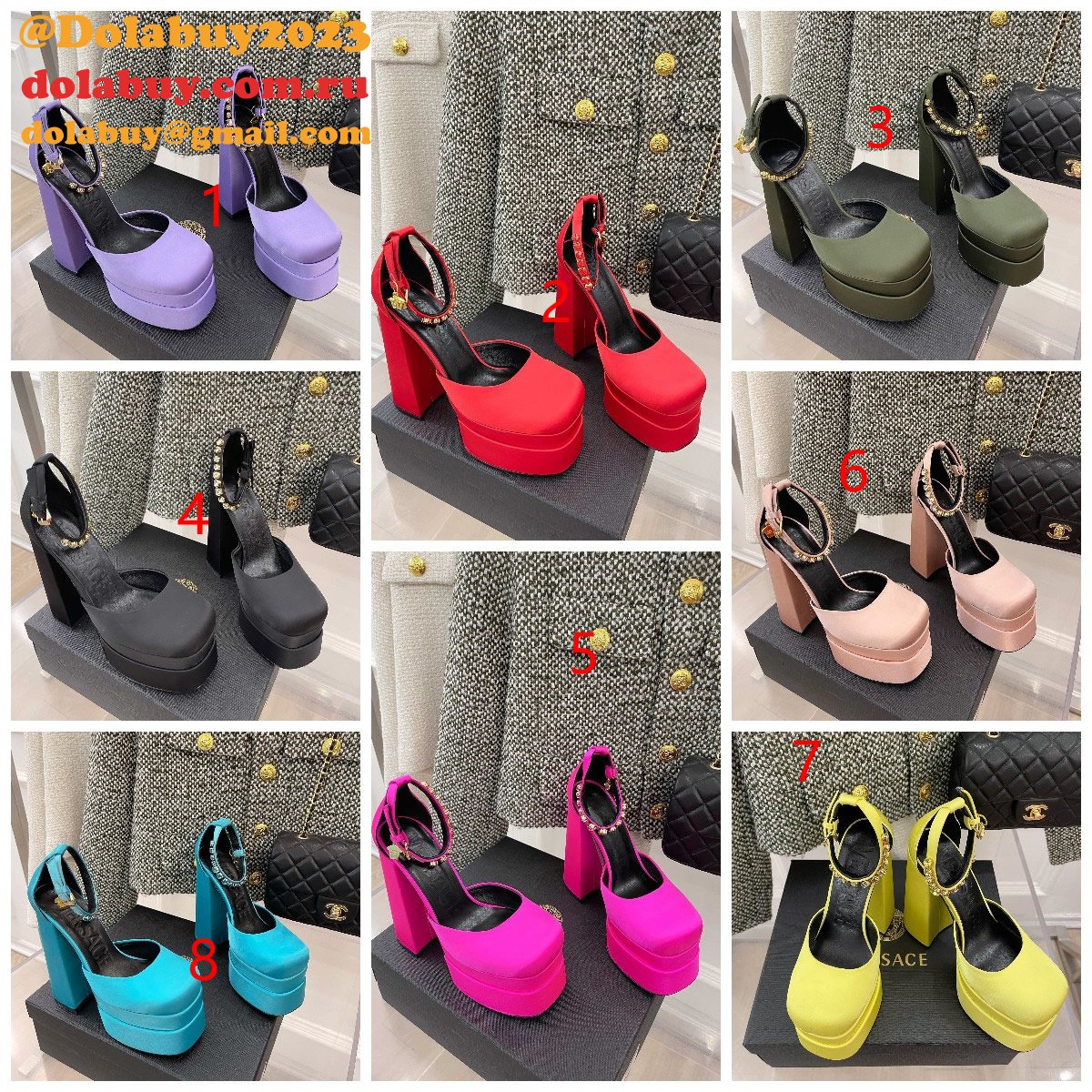 Wholesale Replica Versace Designer 22ss High Heel Shoes