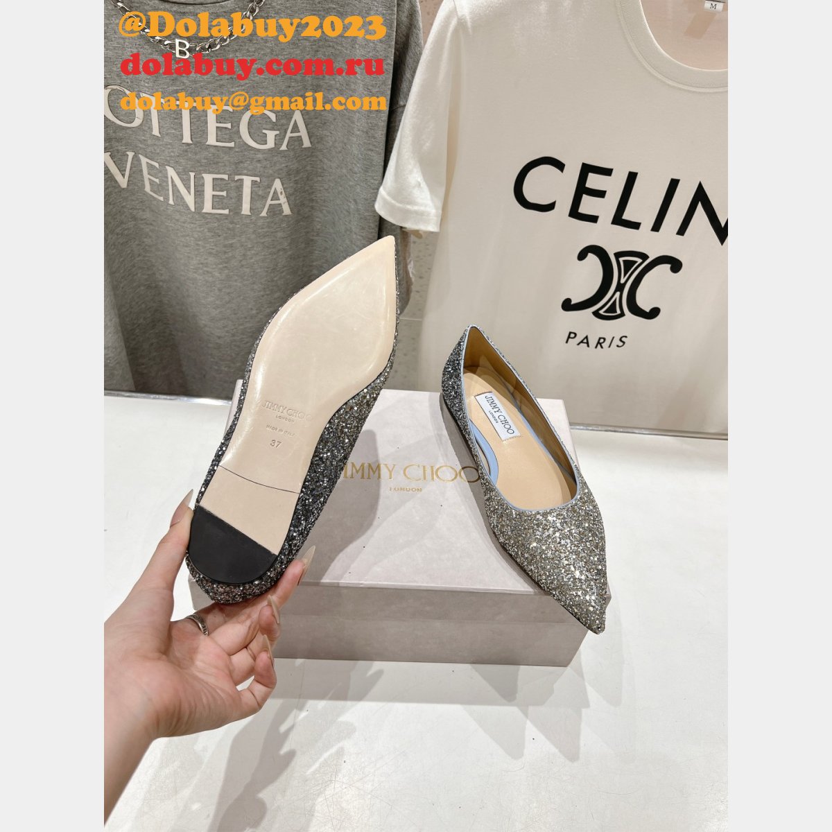 Wholesale Jimmy Choo High Heel Shoes Flat/6.5/8.5CM