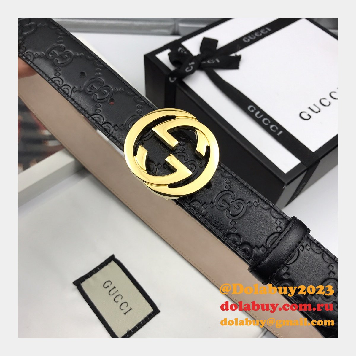 high quality G*u*i replica leather belts