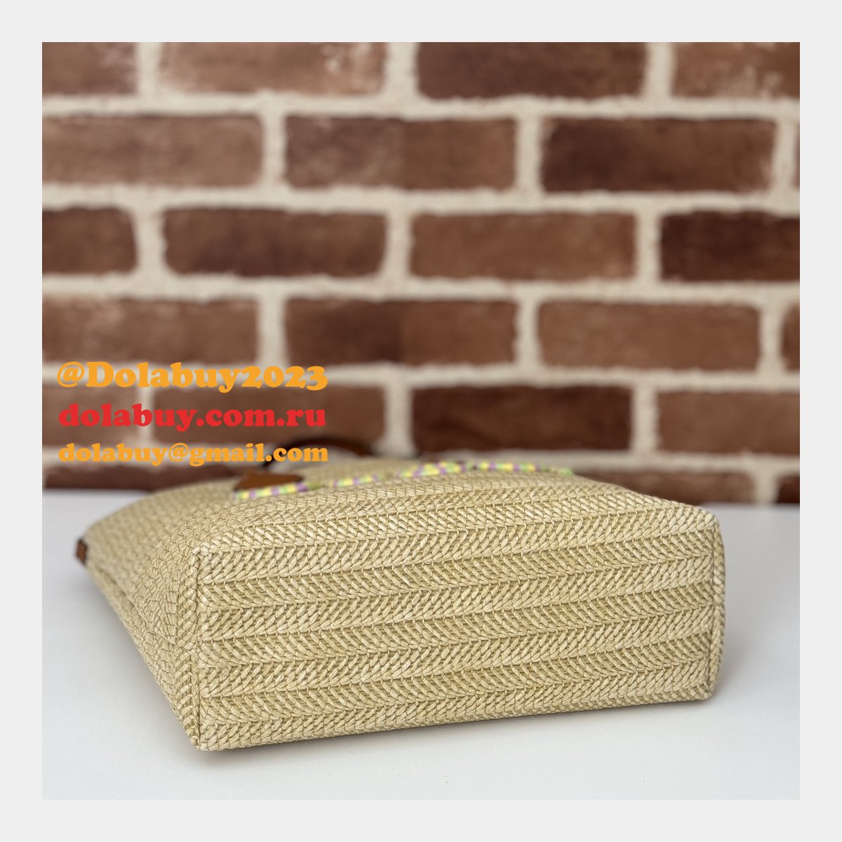 G*u*i replica 779671 tote women straw-effect natural straw effect raffia