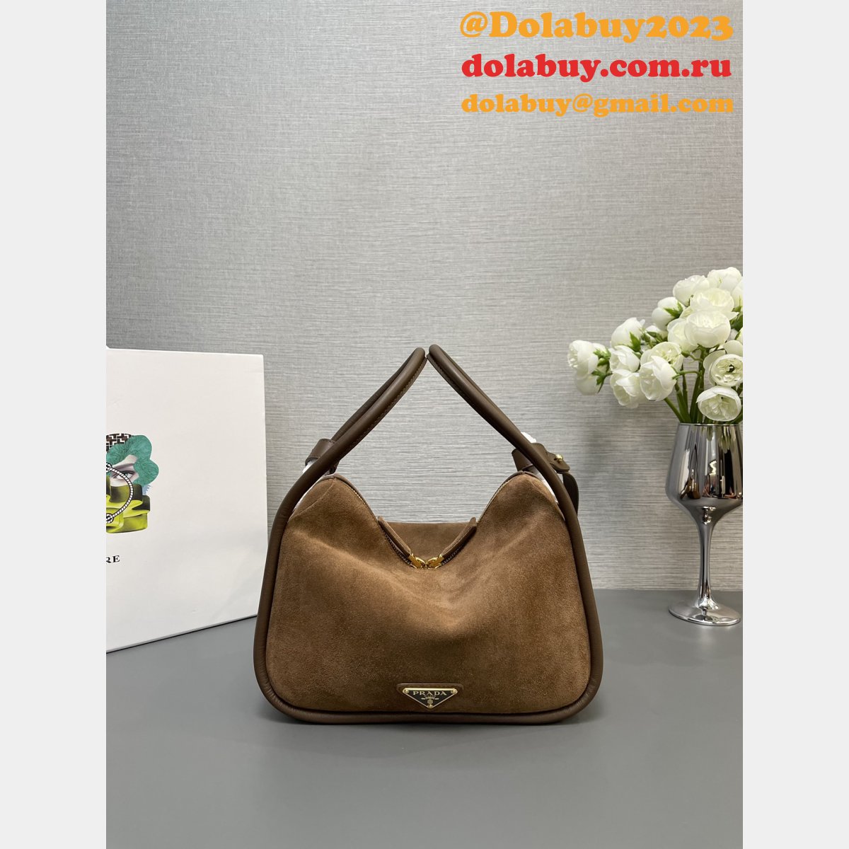 Luxury Fashion Knockoff Prada Soft Grain Lindy Bag 1BA451