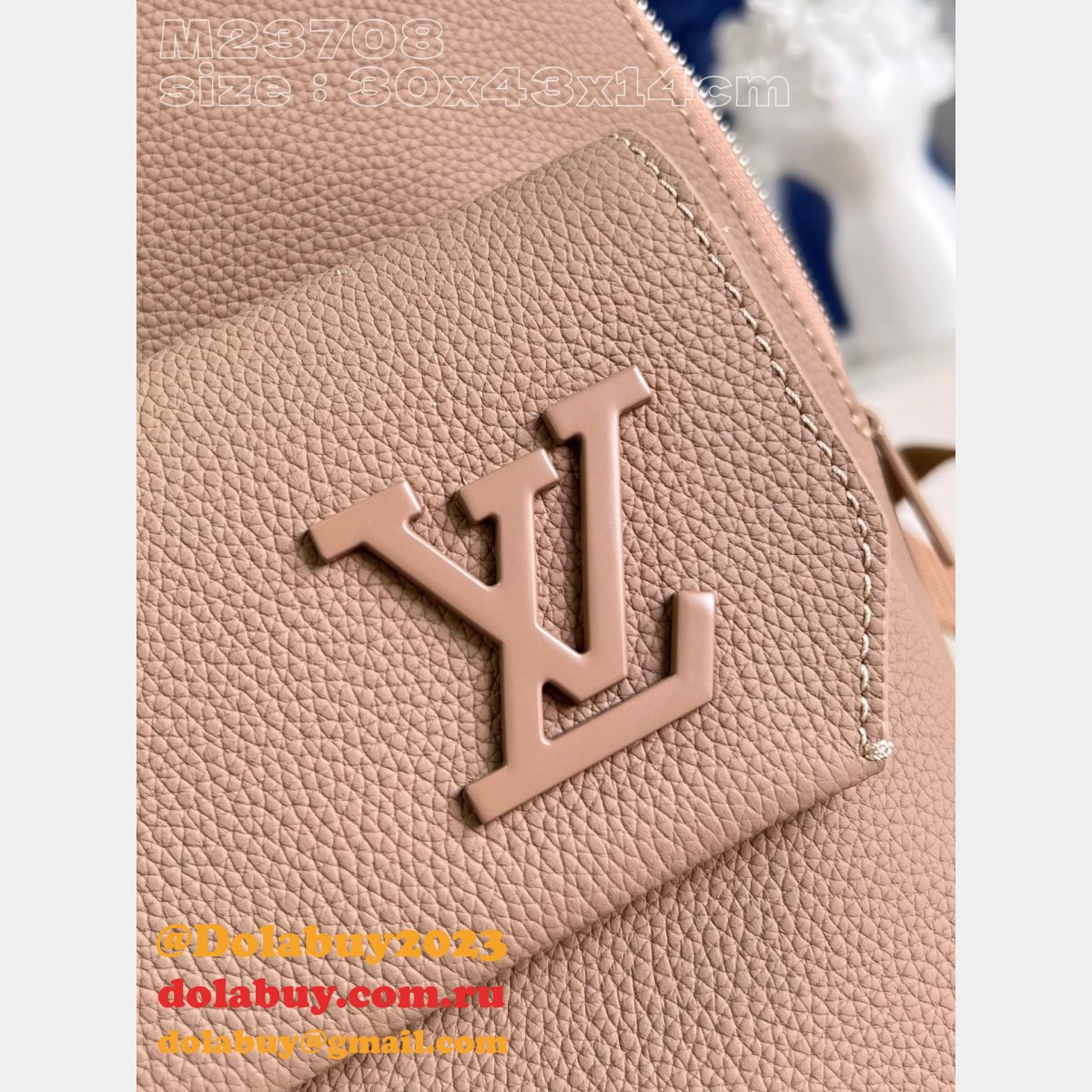 Takeoff Backpacks LV Aerogram Men Fake M23708 Louis Vuitton Sable Beige Bag