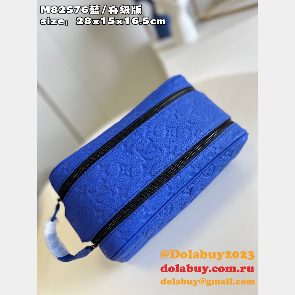 Travel Dopp Kit Taurillon Men M82576 Designer Louis Vuitton Fake Bag