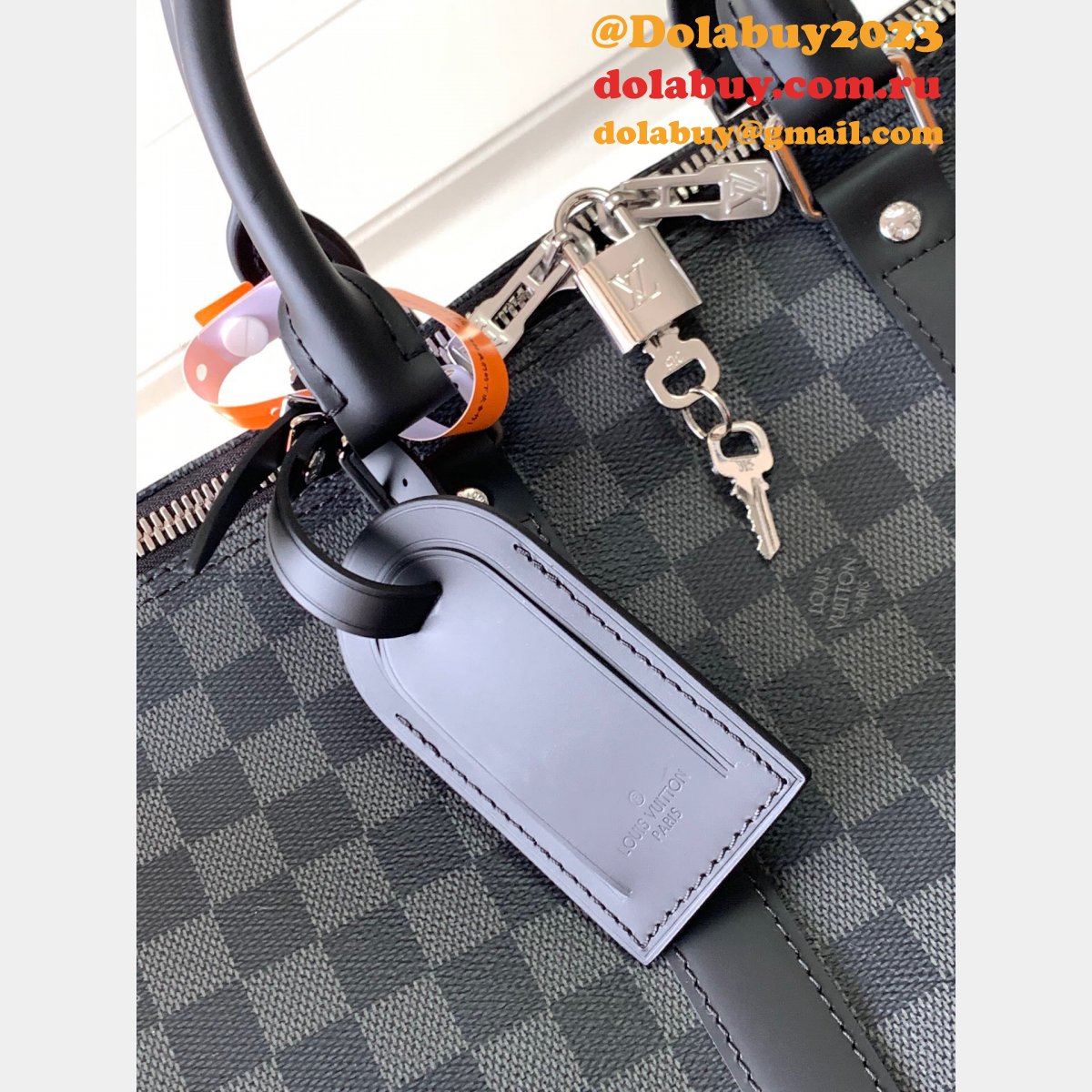 LV Keepall Replica Keepall Bandouliere N41418/N41416/N41413 Damier Graphite Canvas