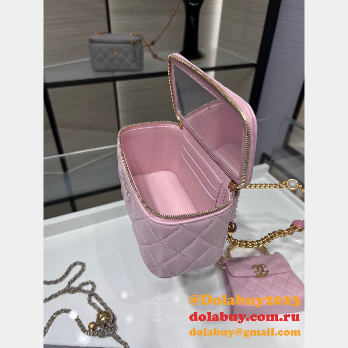 Inspired CC gemstone VANITY box handbag