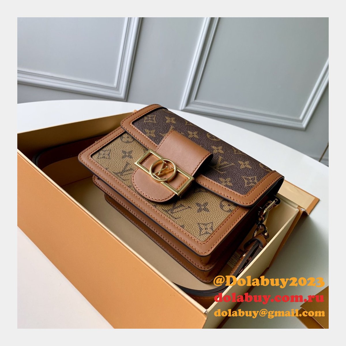 7 Star Louis Vuitton Replica Dauphine MM Monogram in Marron M44391