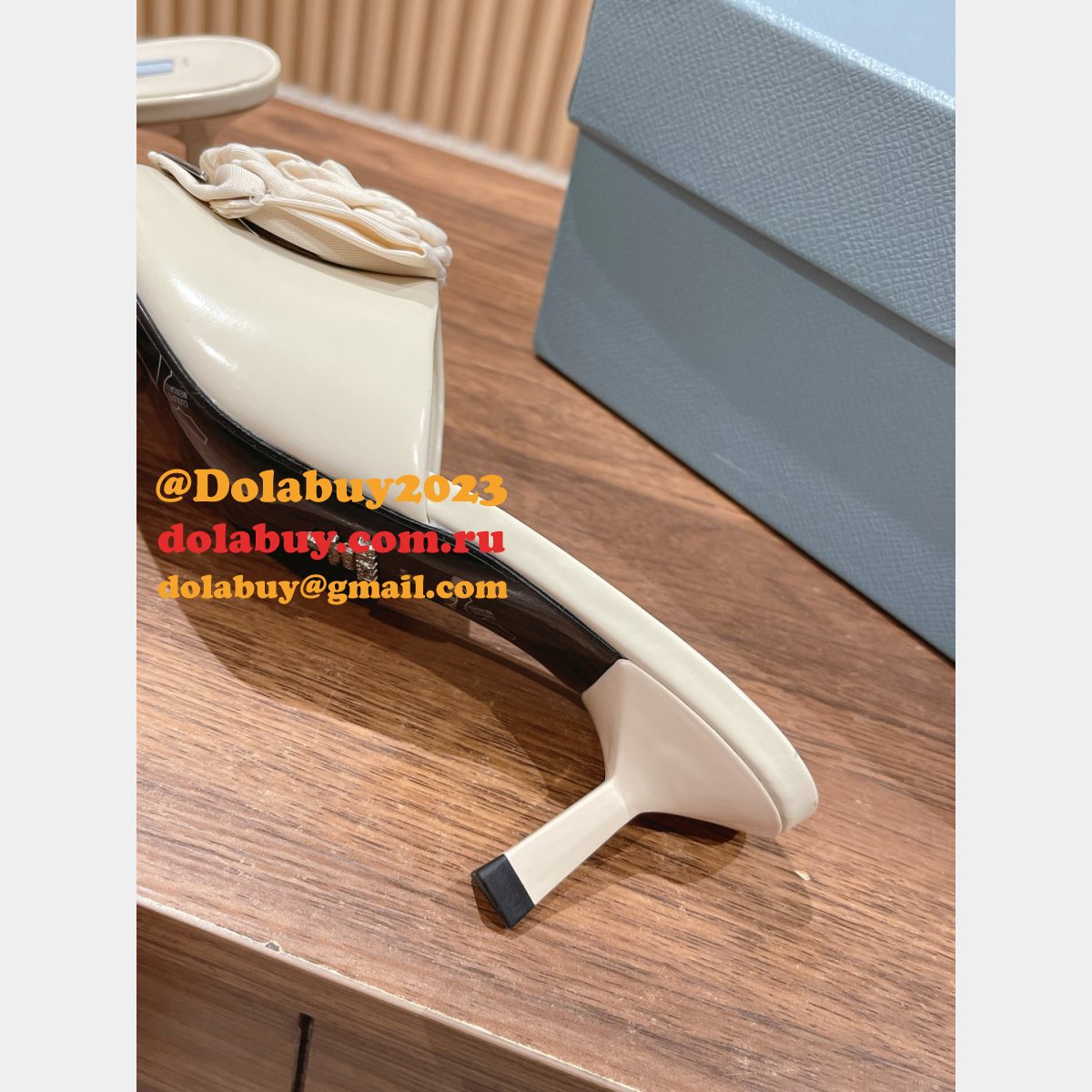 Dolabuy Designer Prada Replicas Fashion 2023 High Heel Slippers