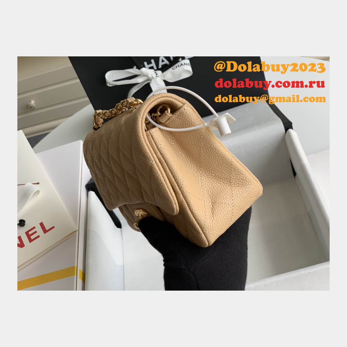 Best Chane Fake Caviar Calfskin Classic Flap Bag 1116 20CM