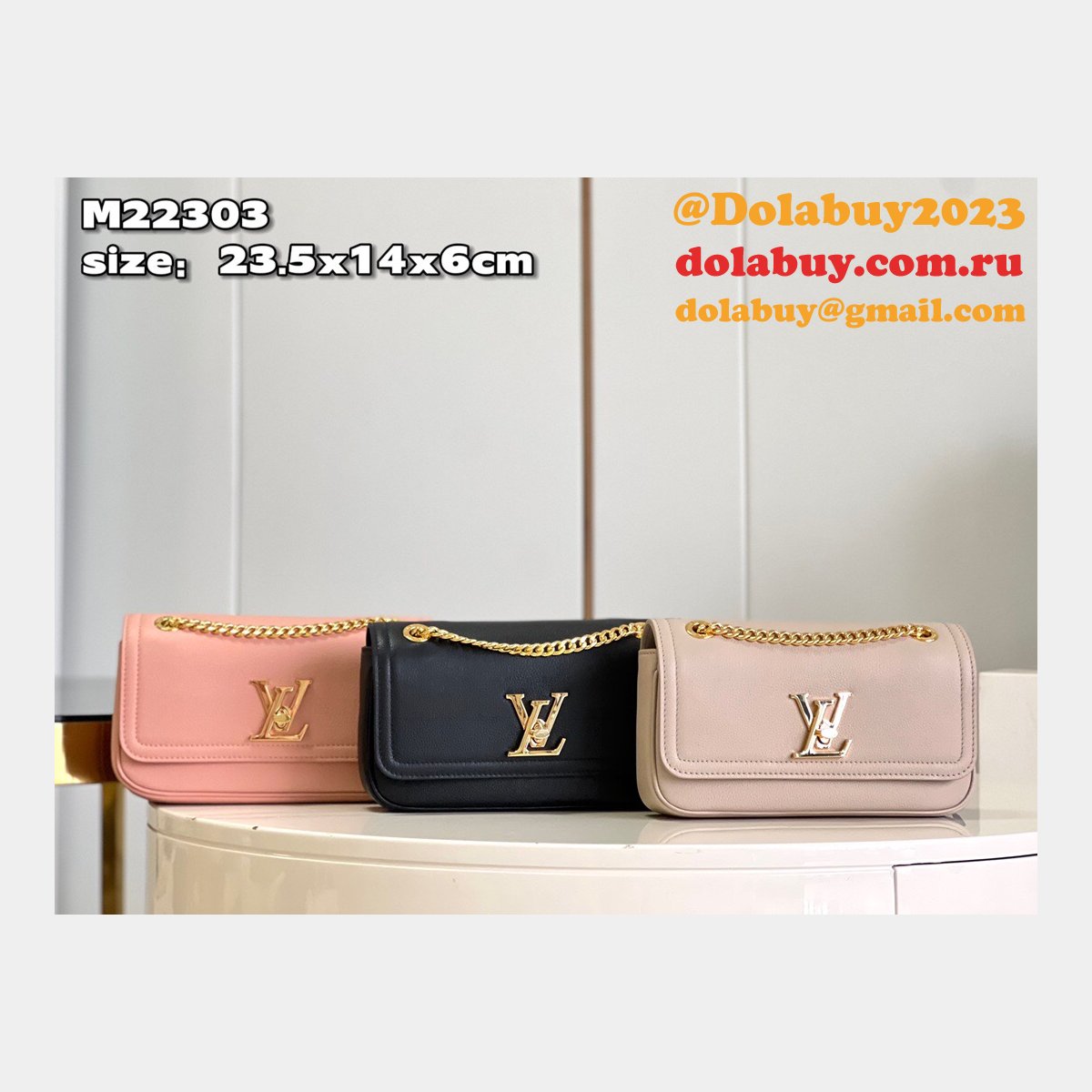 Louis Vuitton Fashion M22303 Fake LockMe Chain East West Bag