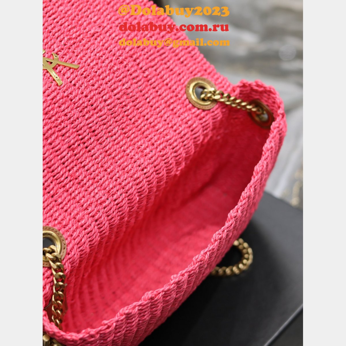 Designer Replica Saint Laurent Kate Clutch 553804 Rose Bag