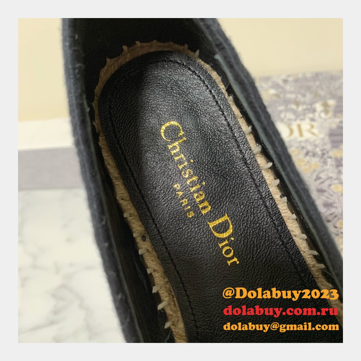 Dior Buy High Quality Monogram Embroidered Fisherman Replica Shoes