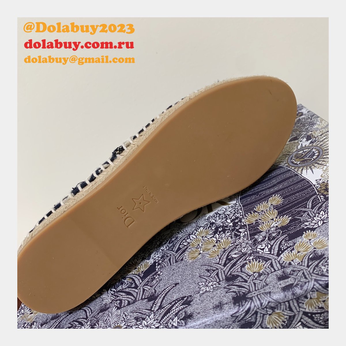 Dior Buy High Quality Monogram Embroidered Fisherman Replica Shoes