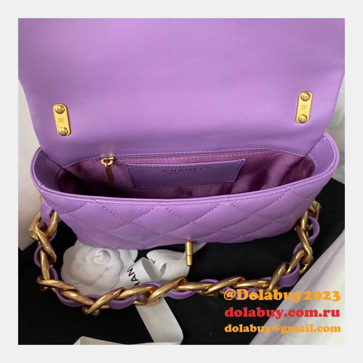 High Quality Designer Replica Flap AS3214/AS3213 Bag Lambskin & Gold-Tone Metal