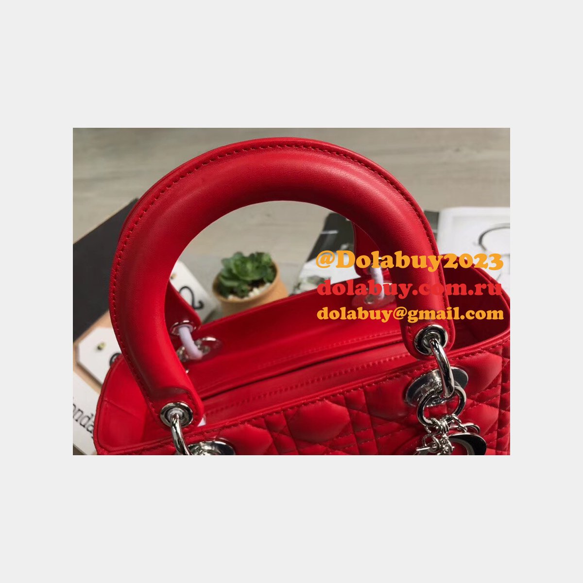 Fashion Christian Dior Lady Dior Top Quality 24CM Fake Bag