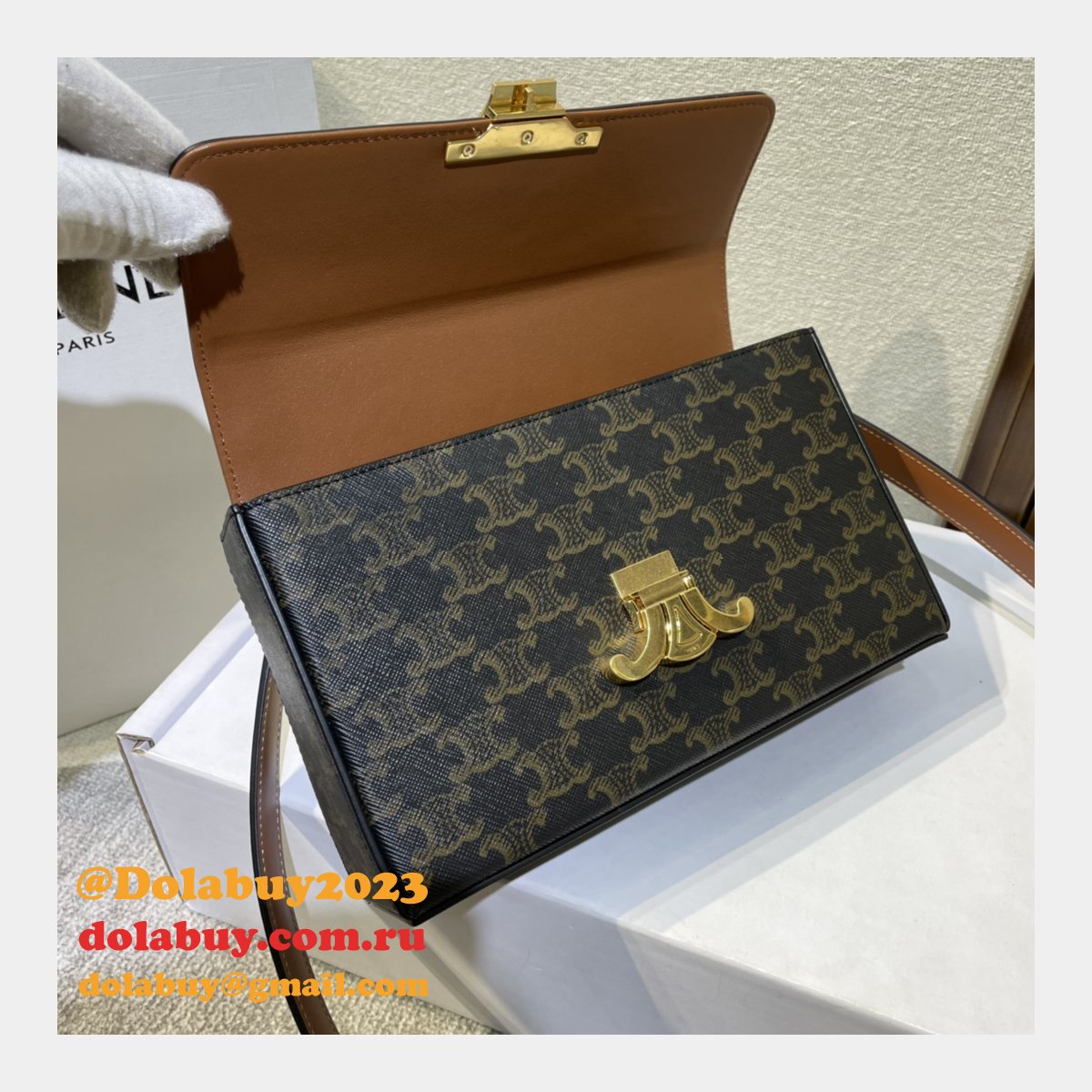 7 Star CELINE BOX TRIOMPHE Duplicate NEW BAG #199992