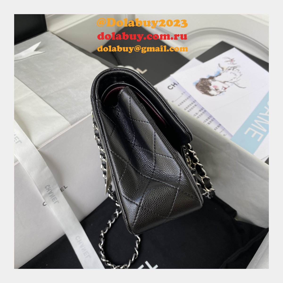 7 Star CC Small Flap Caviar Leather CF 23cm Bag