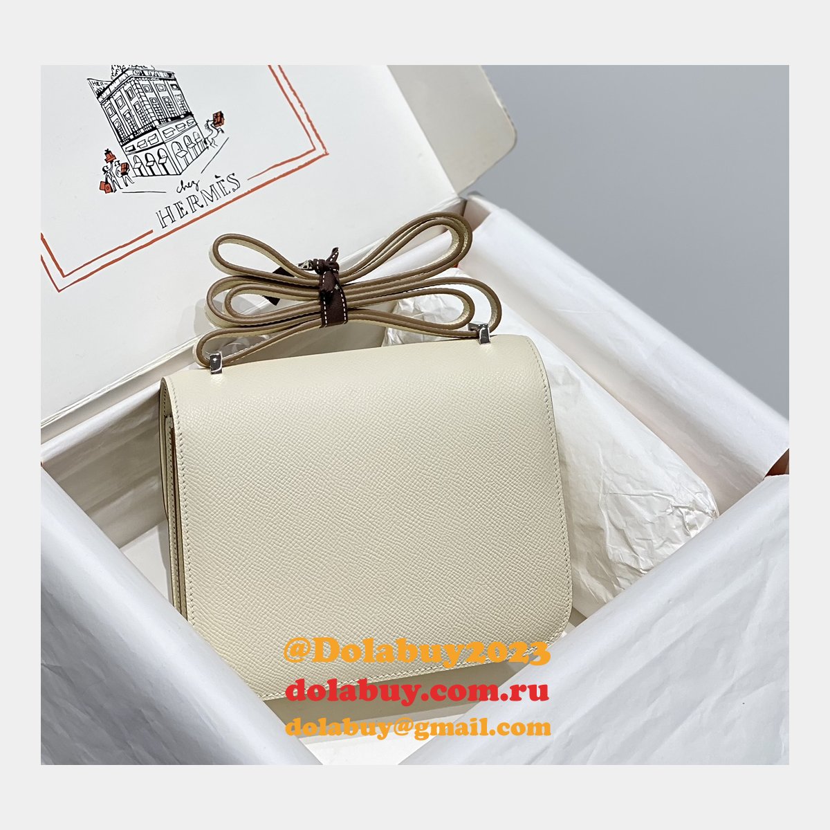Hermes Constance Bag 18cm Epsom Leather Cream