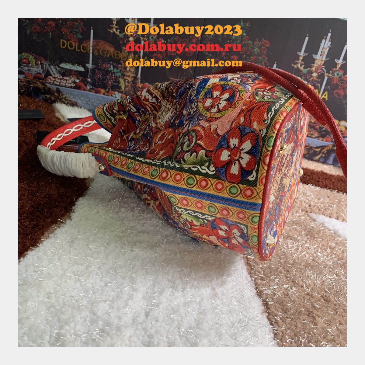 Multicolor Majolica 5500 Bucket Sling Fake Dolce & Gabbana Bag