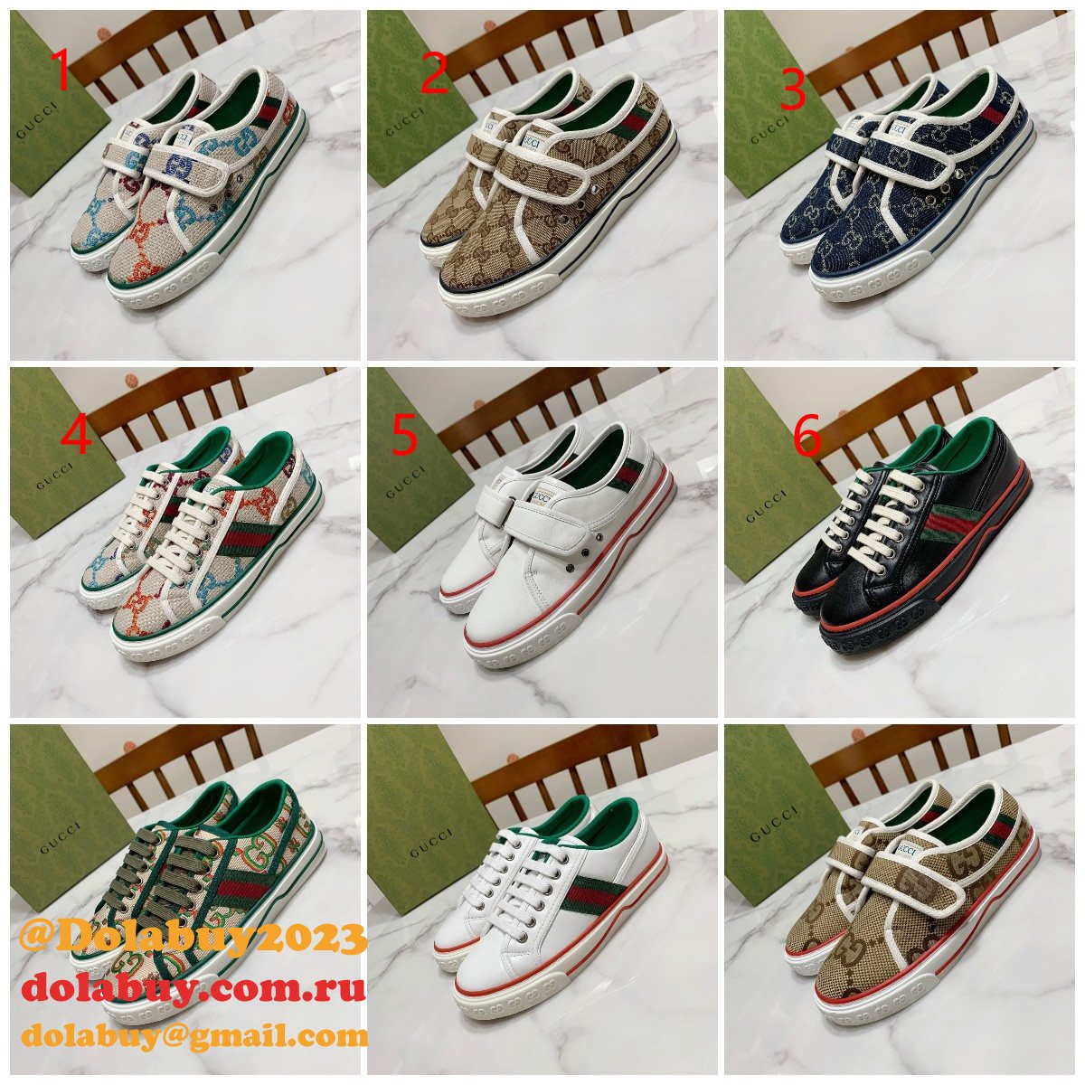 G*u*i high quality replica gu7 1977 canvas perfect shoes