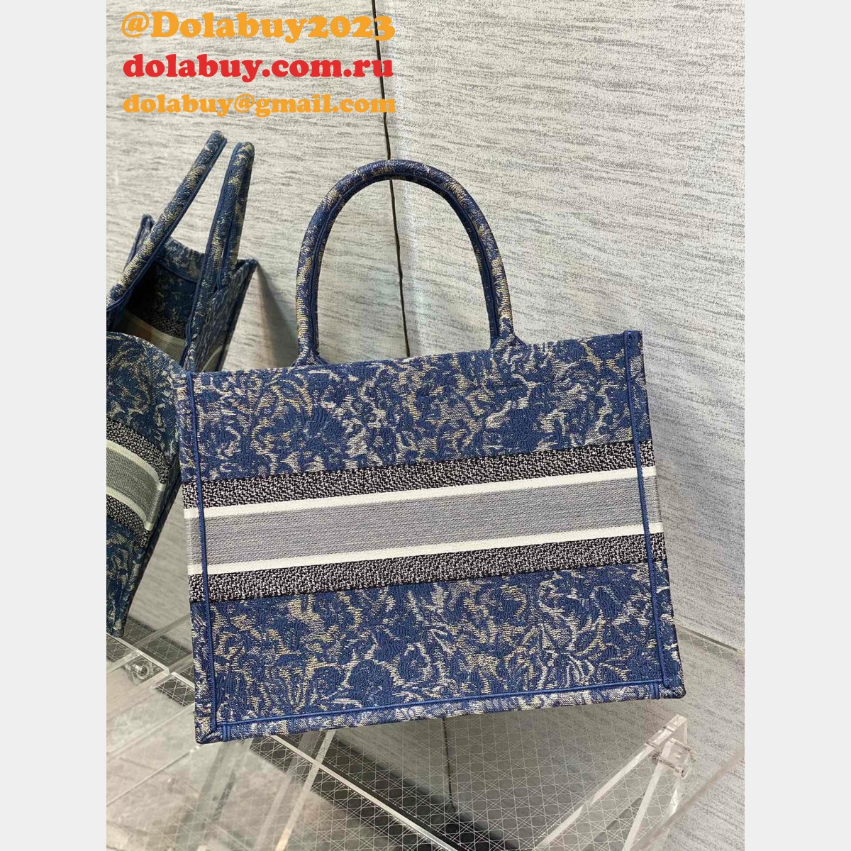 Christian Dior 36/41.5CM AAA+ Replica Canvas Book Tote Bag