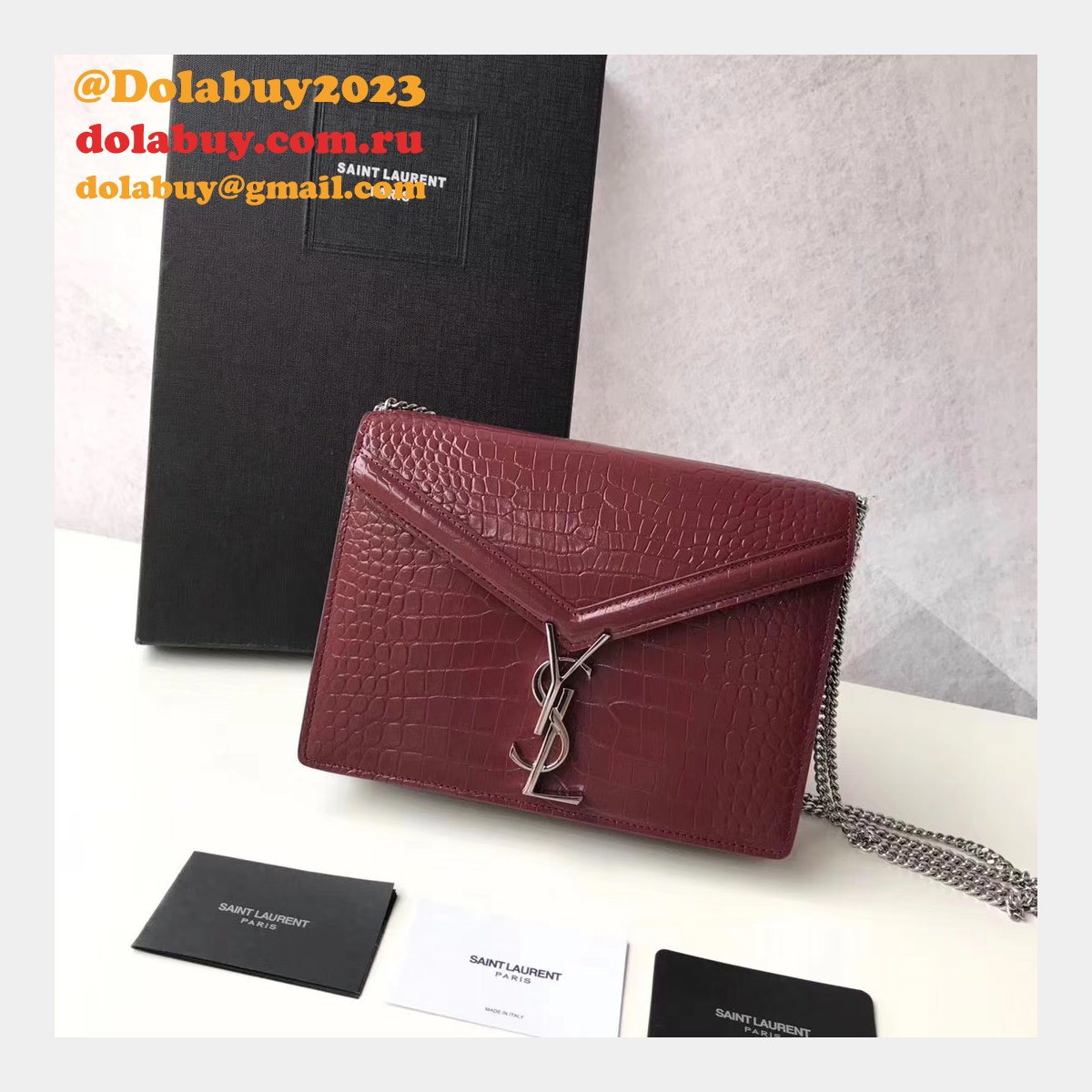 Saint Laurent AAA+ Replicas Shoulder 377057 Black/Red Bags