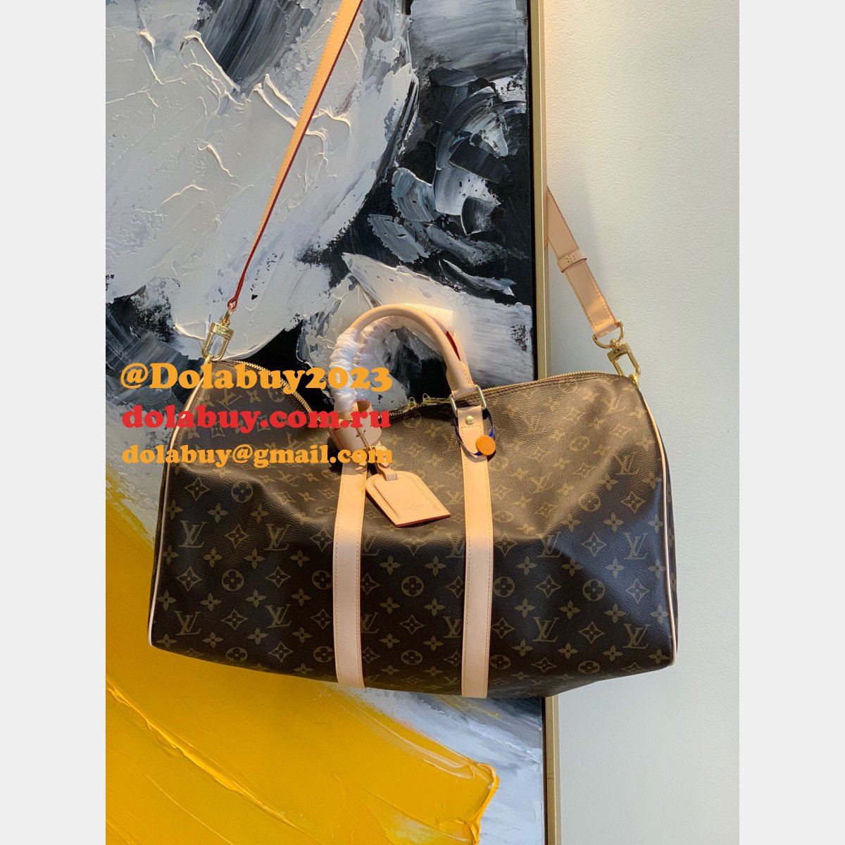 Louis Vuitton Replica 45/50/55cm Keepall Bandouliere Monogram Eclipse M41418 Canvas