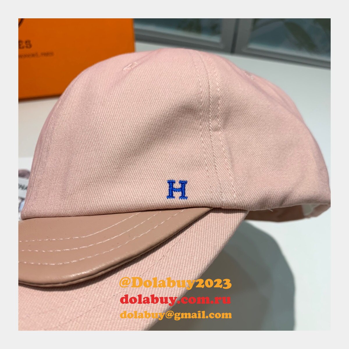 Hermes High Quality Canvas fabric Peaked cap