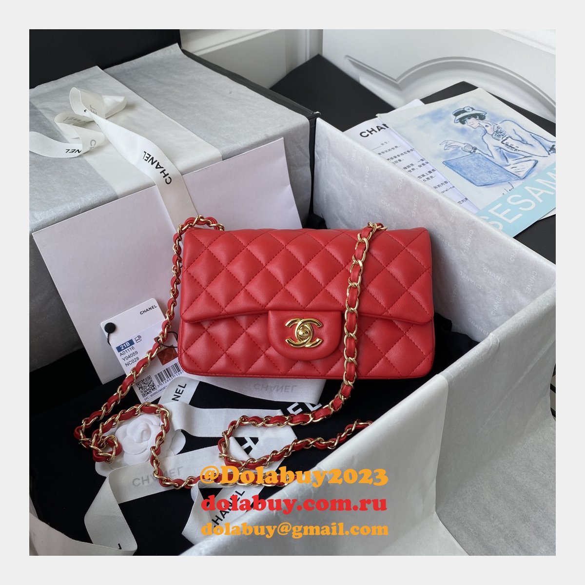 Fashion CC Lambskin Flap Designer 20CM Bag 1116