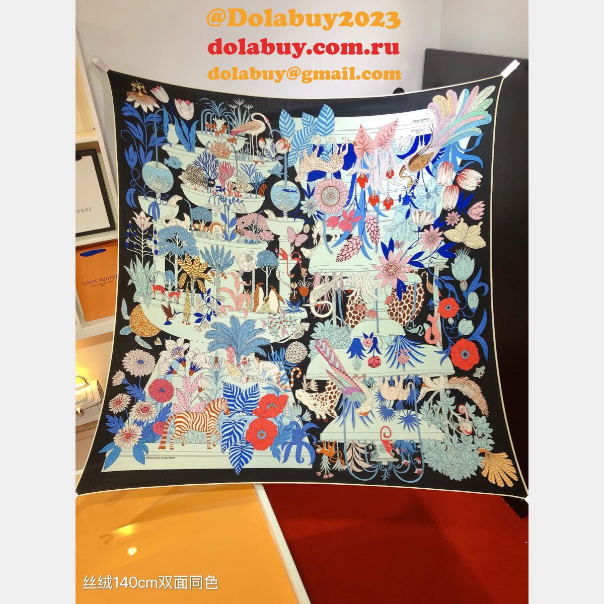 Top Quality Hermes Double-Sided Velvet Square Scarf